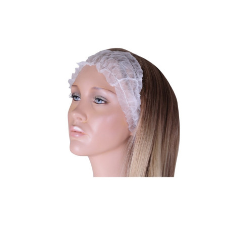 Pollié - Box of 100 professional white headbands