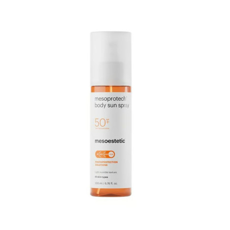 Soluções de fotoproteção. Mesoprotech Spray Solar Corporal - MESOESTETIC