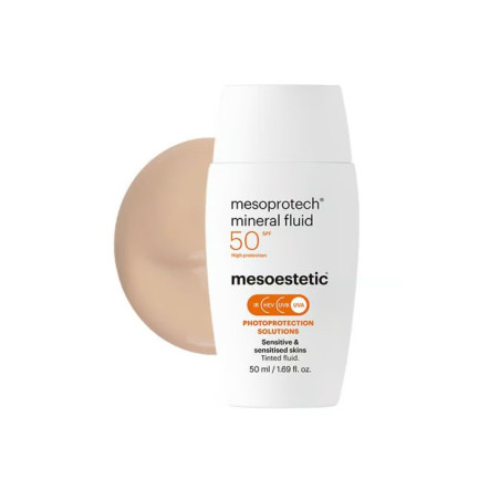 Soluções de fotoproteção. Fluido Mineral Mesoprotech - MESOESTETIC